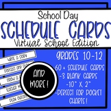 Virtual School Schedule Cards (Pocket Chart) 10th-12th Grade
