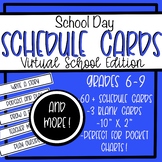 Virtual School Schedule Cards (Pocket Chart) 6th-9th Grade
