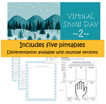 Preview of Virtual Snow Day 2 Slide Deck and Printables
