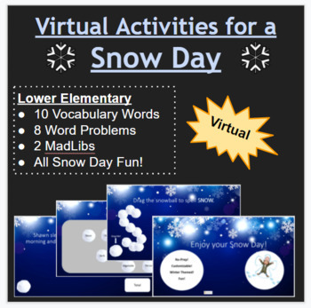Preview of Virtual Snow Day Activities for K-2