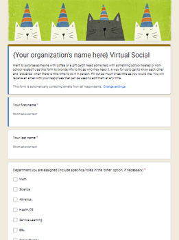 Preview of Virtual Social for Teachers and Staff