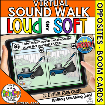 Preview of Virtual Sound Walk - Louder/Softer Sounds (Distance Learning with Boom Cards)