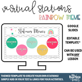 Virtual Stations Activity Template - Rainbow Theme