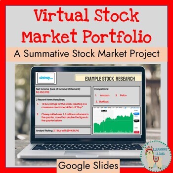 Preview of Virtual Stock Market Portfolio Google Slides Personal Finance