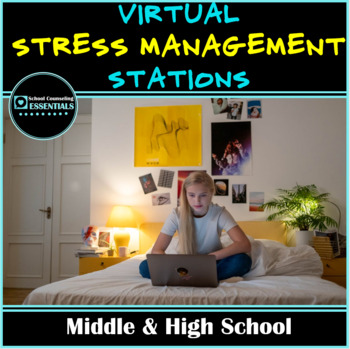 Preview of Virtual Stress Management Stations- Print and Go! *plus* Google Slides option!