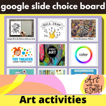 Preview of Virtual Student: Art Choice Board for Extra Time, distance learning activity