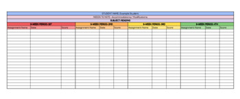 Preview of Virtual Student Data Binder Template