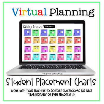 Preview of Virtual Student Placement Sticky Note Charts!