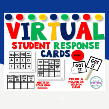 Preview of Virtual Student Signal Response Cards- Bold Print