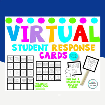 Preview of Virtual Student Signal Response Cards- Strictly Words (Distance Learning)