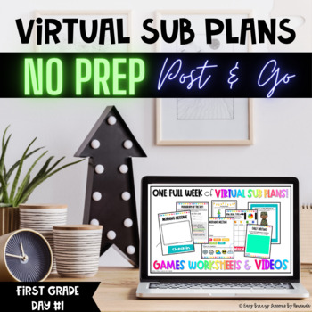 Preview of Virtual Substitute Plans Grade 1 Day 1