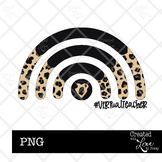 Virtual Teacher Cheetah Rainbow Printable Sticker | PNG | 