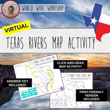 Preview of Virtual Texas Rivers Map Activity (Print Version Included) 