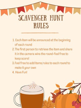 Preview of Virtual Thanksgiving Scavenger Hunt