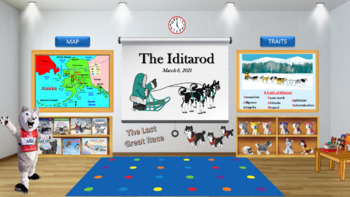 Preview of Virtual The IDITAROD Theme Classroom Template