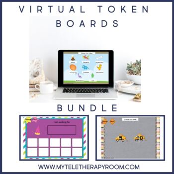 Preview of Virtual Token Boards Bundle (Distance Learning, Teletherapy, Boom Cards)