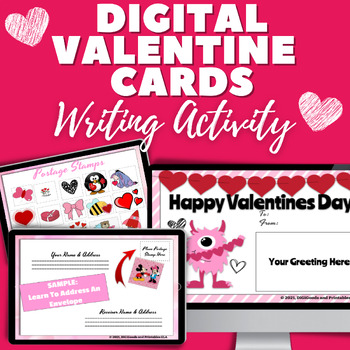 Preview of Valentines Day Cards and Activities ELA