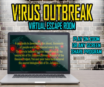 Preview of Virtual Virus Outbreak || Escape Room PowerPoint Game || Virtual games for team