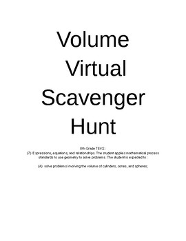 Preview of Virtual Volume Scavenger Hunt