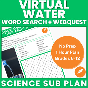 Preview of Virtual Water: Usage, Footprint, Consumption, Scarcity (NO PREP) Word Search++