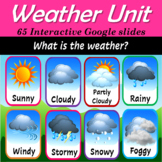 Virtual Weather Math and Literacy unit | Distance Learning - 65 Google Slides