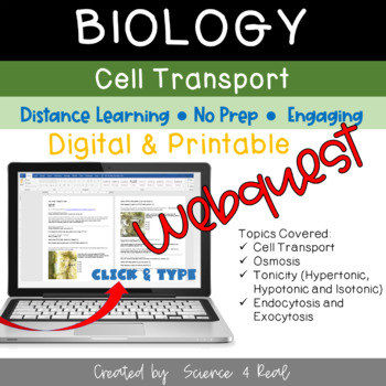 Preview of Cell Transport/Osmosis/Tonicity - Virtual Lab/Webquest (Digital/Printable)