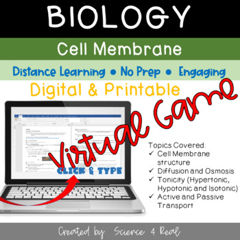 Preview of Virtual Game/Simulation on the Cell Membrane (Digital/Printable)