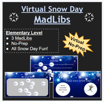 Preview of Virtual Winter MadLibs for Snow Days