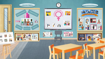 Preview of Virtual Women History Month Classroom Template