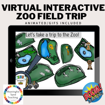Preview of Virtual Zoo Field Trip (GIFS) Counting & Language Boom Cards 