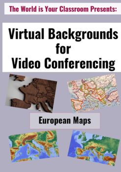 Virtual Zoom Conferencing Background Europe Maps Social Studies History ...