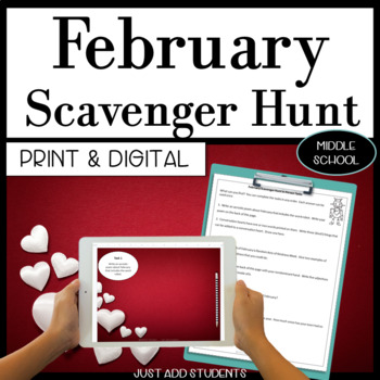 Preview of Virtual and In person February Scavenger Hunt Activities