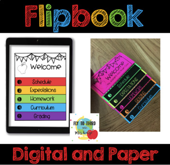 Preview of Open House Virtual and Paper Flipbook Google Classroom