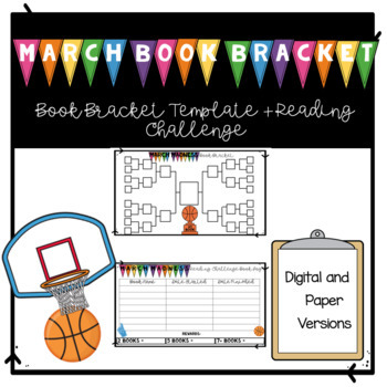 Preview of Virtual and Paper March Book Bracket Template + Reading Challenge