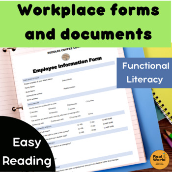 Preview of Functional reading workplace forms and documents print and digital