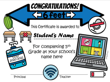 Preview of Virtual learning themed Certificate