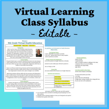Preview of Virtual or Distance Learning Class Syllabus