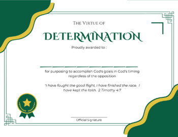 Preview of Virtue Award: Determination