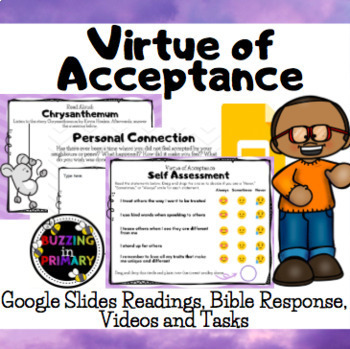 Preview of Virtue of Acceptance Google Slides Distance Learning Resource