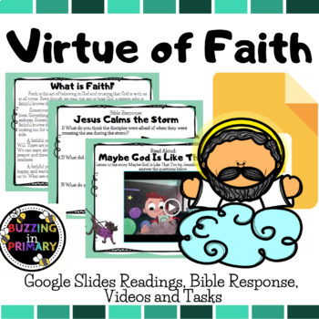Preview of Virtue of Faith Distance Learning Digital Google Slides Resource