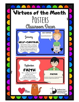 Virtue of the Month - FULL YEAR - Posters - Dufferin Peel Catholic Religion