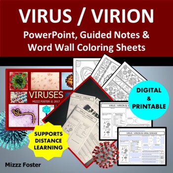 Preview of Virus Bundle: PowerPoint, Guided Notes and Word Wall Sheets (Digital & Print)