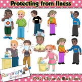 Virus Clipart Protecting yourself and others from sickness