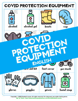 Preview of Virus Protection Equipment: vocabulary and games  FREEBIE (English) - (A2/C1)