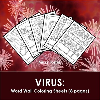 Preview of Virus Word Wall Coloring Sheets (8 pages)