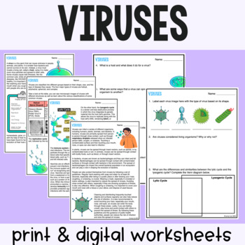 Preview of Viruses - Reading Comprehension Worksheets