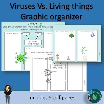 Preview of Viruses Vs. Living things Activity-Graphic organizer