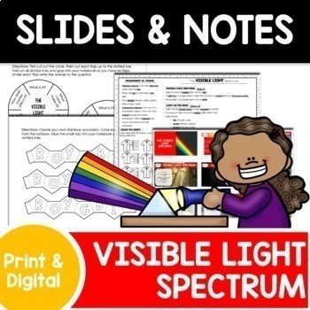 Preview of Visible Light Spectrum | Rainbows | Google Slides & Notes | INB