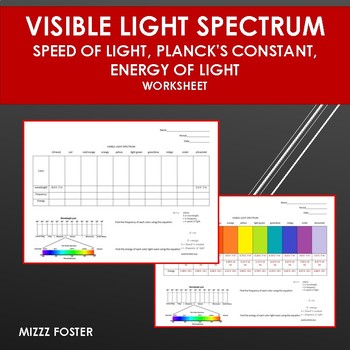 Preview of Visible Light Spectrum: Speed of Light, Planck's Constant, Energy of Light