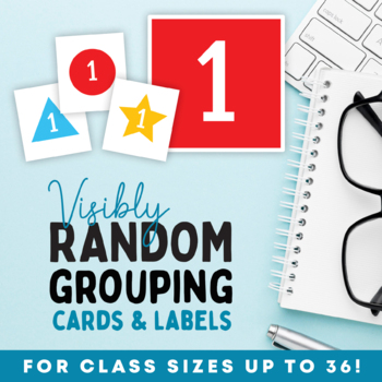 Preview of Visibly Random Grouping Cards and Workspace Labels for Class Sizes up to 36